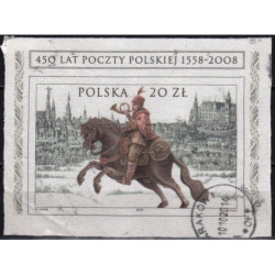 Lenkija 2008. Lenkijos paštui - 450 metų (šilkinis blokas)