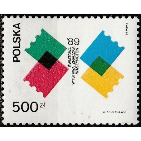 Lenkijos pašto ženklai (1989). Filatelijos paroda WORLD STAMP EXPO