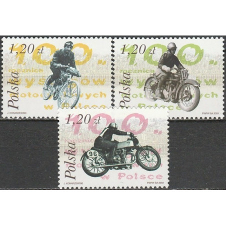 Poland stamps (2003) for sale. Vintage motorbikes