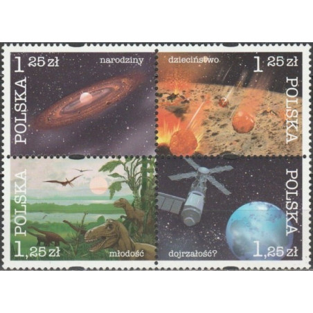 Lenkijos pašto ženklai (2004). Kosminė žemės istorija