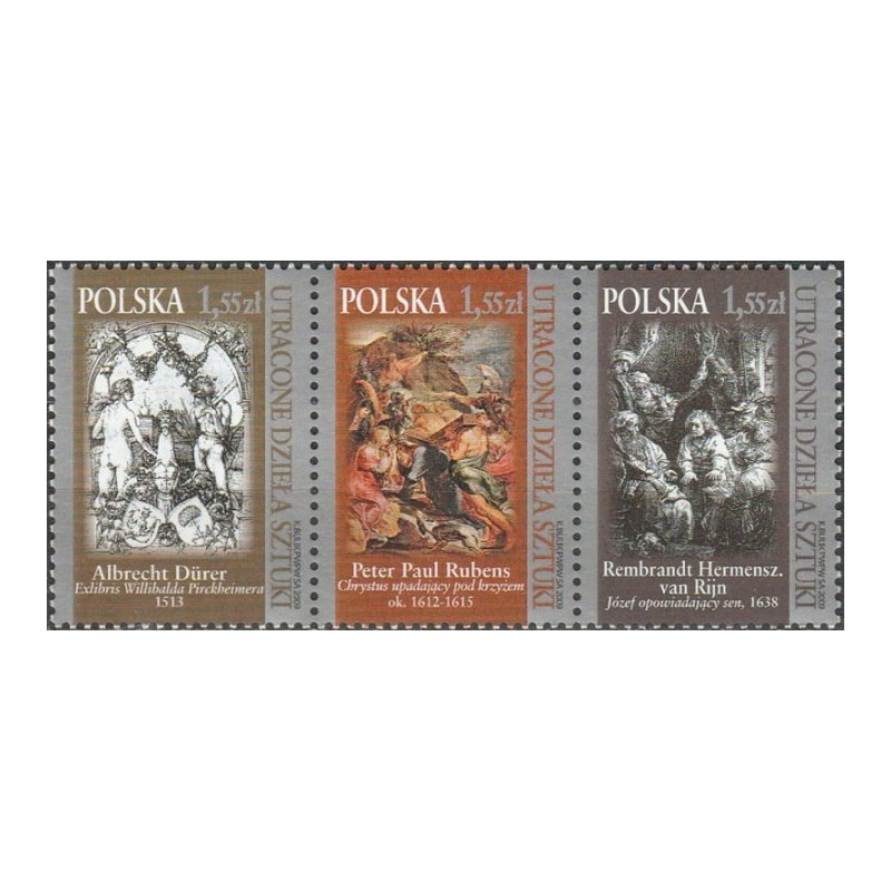 Poland stamps (2009) for sale. Paintings (Durer, Rubens, Rembrandt)
