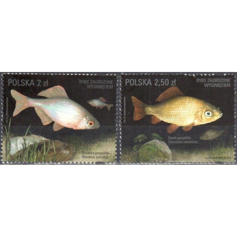 Poland stamps (2016) for sale. Endangered fish species