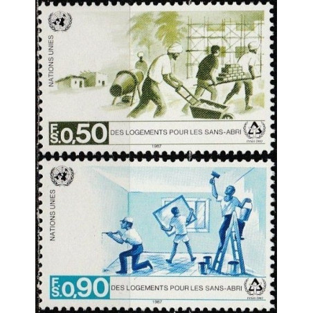 UN Office at Geneva stamps (1987) for sale. Construction works