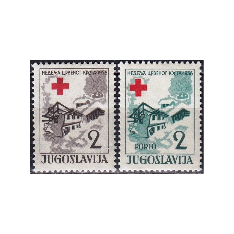 Jugoslavijos pašto ženklai (1956). Raudonasis Kryžius (labdaros serijos)