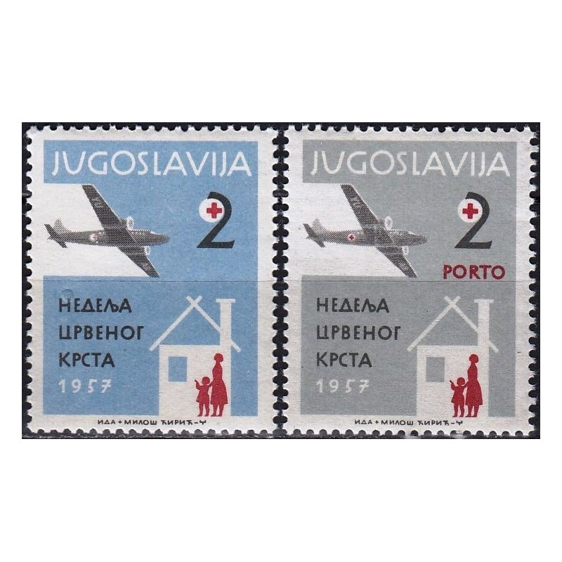 Jugoslavijos pašto ženklai (1957). Raudonasis Kryžius (labdaros serijos)