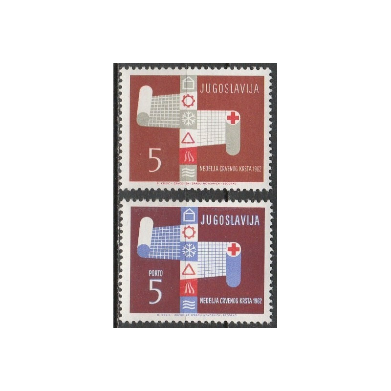 Jugoslavijos pašto ženklai (1962). Raudonasis Kryžius (labdaros serijos)