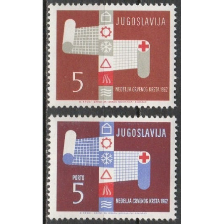 Jugoslavijos pašto ženklai (1962). Raudonasis Kryžius (labdaros serijos)