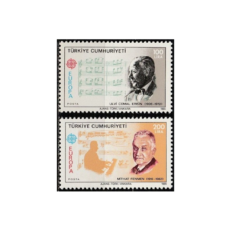 Turkijos pašto ženklai (1985). Europos muzikos metai: kompozitoriai