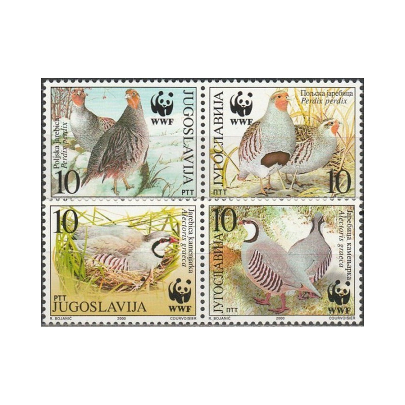 Jugoslavijos pašto ženklai (2000). Paukščiai (kurapkos)