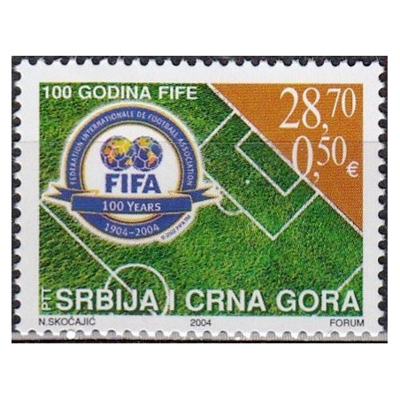 Jugoslavijos pašto ženklai (2004). FIFA 100 metų