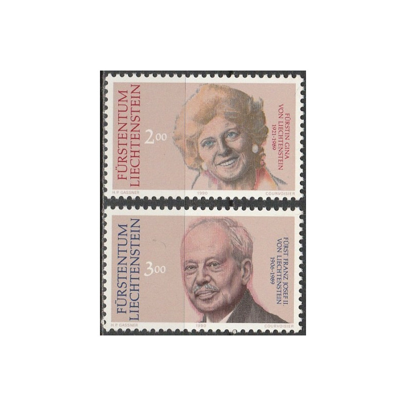 Liechtenstein 1990. Franz Joseph II and Countess Gina (monarchs of Liechtenstein)