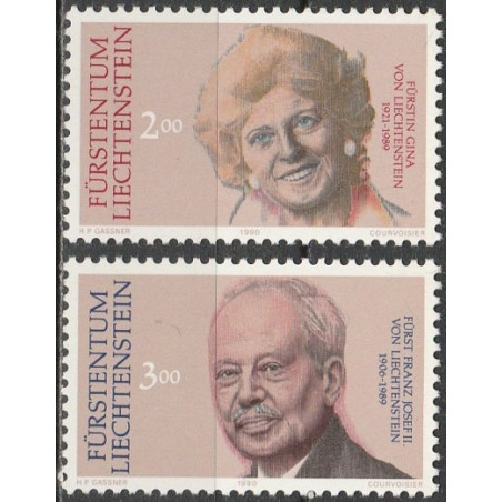 Liechtenstein 1990. Franz Joseph II and Countess Gina (monarchs of Liechtenstein)