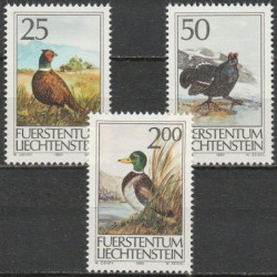 Lichtenšteino pašto ženklai (1990). Medžiojami paukščiai