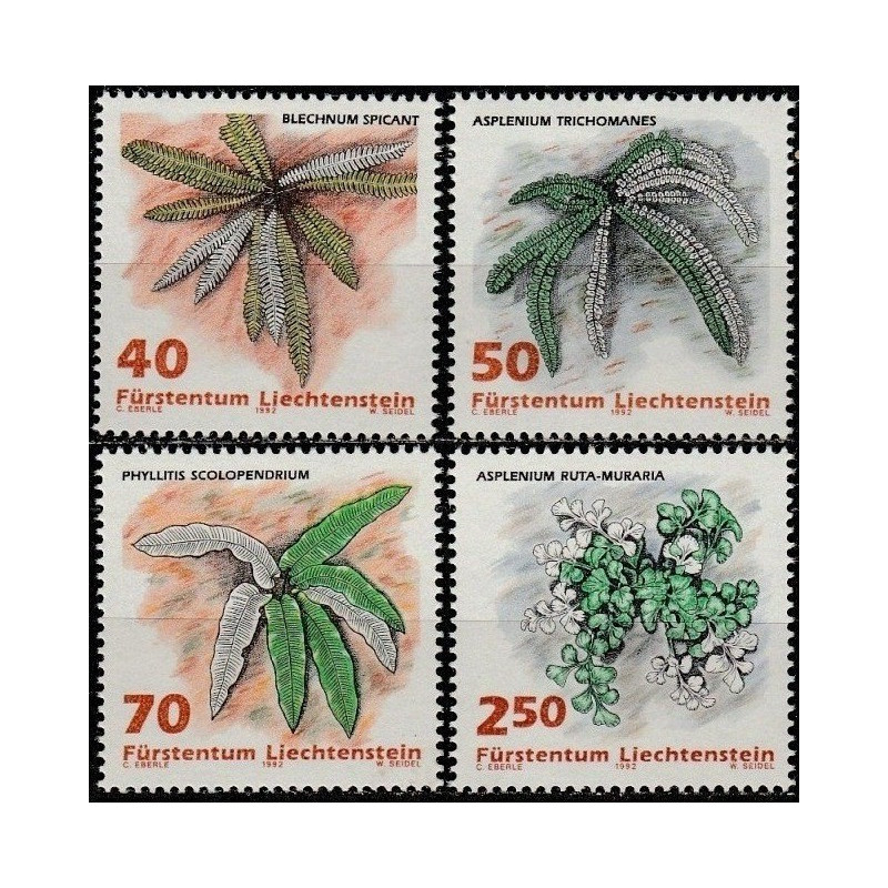 Lichtenšteino pašto ženklai (1992). Paparčiai
