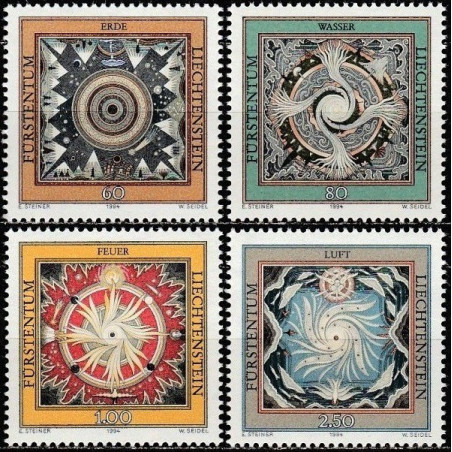 Liechtenstein stamps (1994) for sale. The four elements