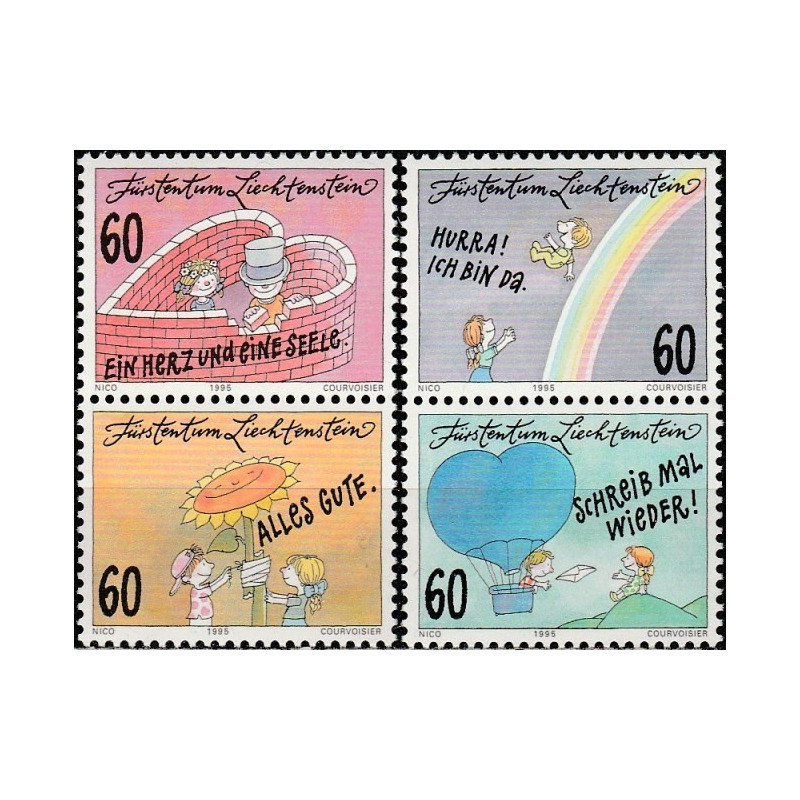 Liechtenstein stamps (1995) for sale. Personal greetings