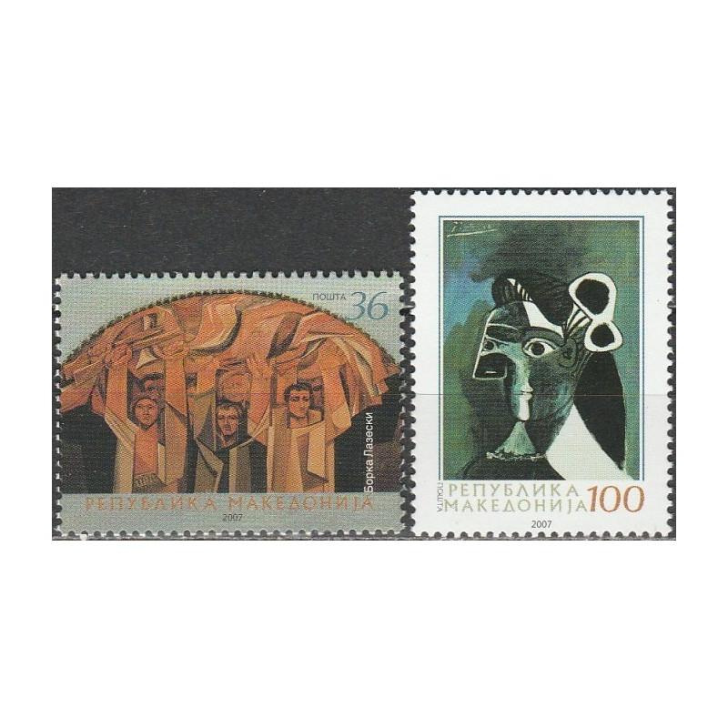 Makedonijos pašto ženklai (2007). Modernistinio meno kūriniai