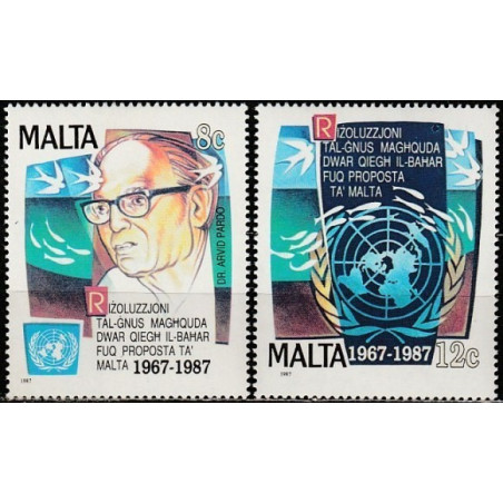 Malta 1987. United Nations resolution for peaceful use of seas