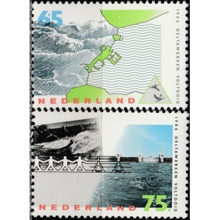 Netherlands stamps (1986) for sale. Flood barriers