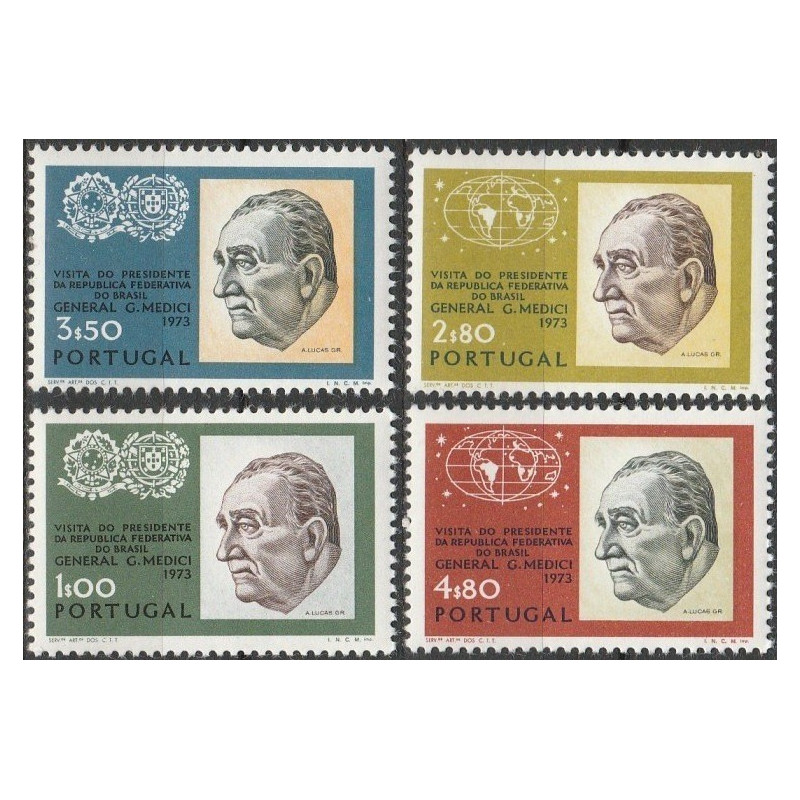 Portugal stamps (1973) for sale. Visit of President of Brasil