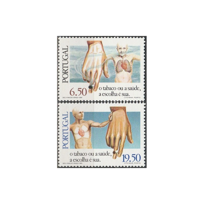 Portugal stamps (1980) for sale. Anti-smoking campaign