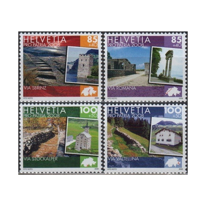 Switzerland stamps (2008) for sale. Natural landscapes and architecture