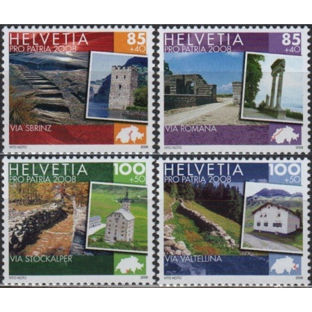Switzerland stamps (2008) for sale. Natural landscapes and architecture