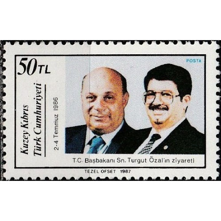 Turkų Kipro pašto ženklai (1987). Turkijos ir Turkų Kipro vadovai