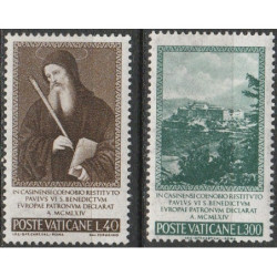 Vatikano pašto ženklai (1965). Šventasis Benediktas Nursija