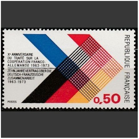 France stamps (1973) for sale. French and German flags