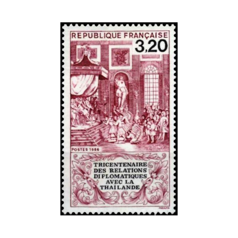 Prancūzijos pašto ženklai (1986). Diplomatiniai ryšiai su Tailandu