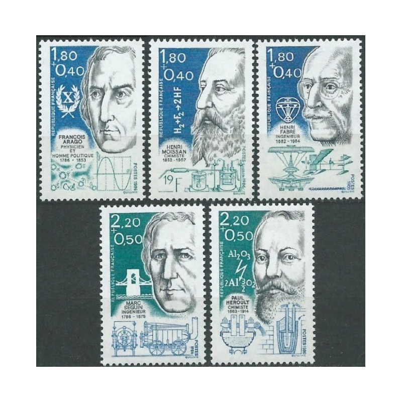 France stamps (1986) for sale. Famous scientists