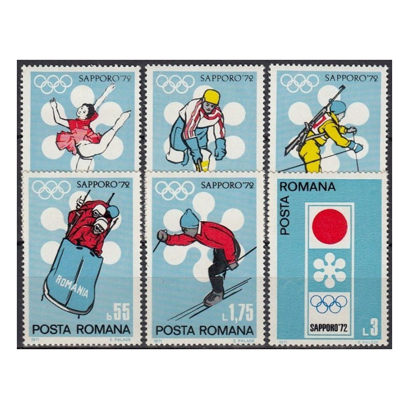 Rumunijos pašto ženklai (1971). Saporo žiemos olimpinės žaidynės