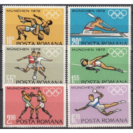 Rumunijos pašto ženklai (1972). Miuncheno vasaros olimpinės žaidynės