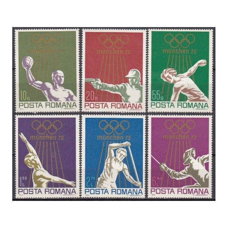Rumunijos pašto ženklai (1972). Miuncheno vasaros olimpinės žaidynės
