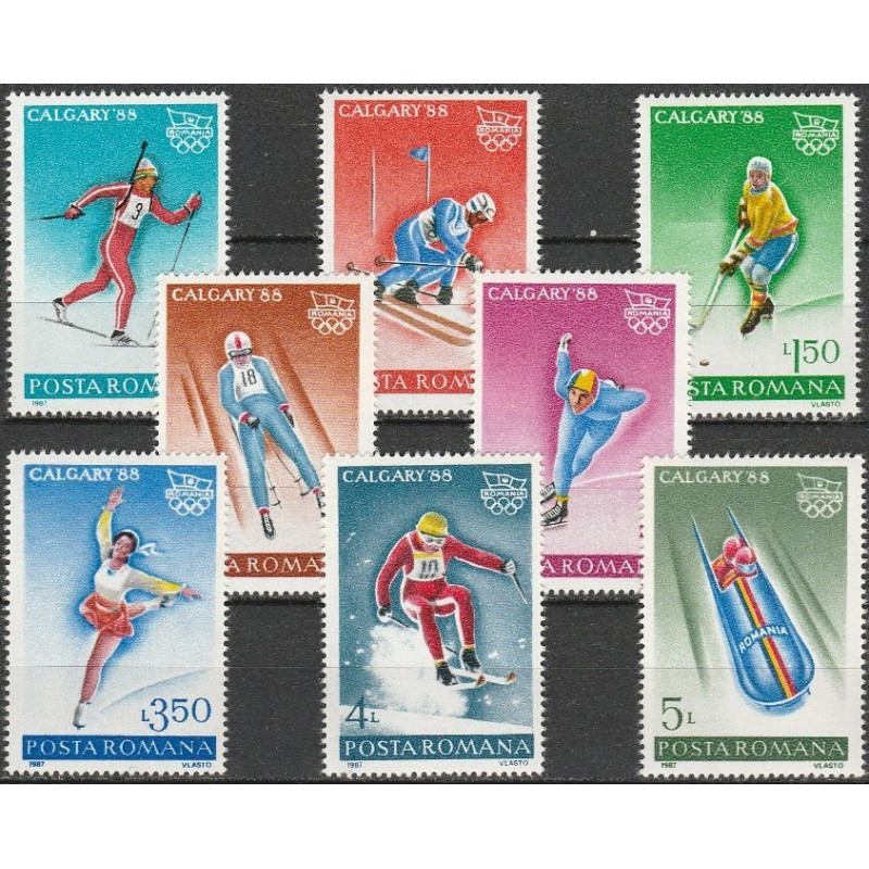 Rumunijos pašto ženklai (1987). Kalgario žiemos olimpinės žaidynės