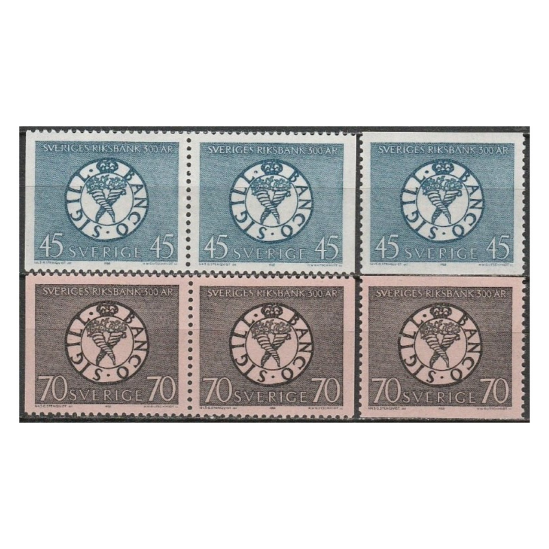 Švedijos pašto ženklai (1968). Banko jubiliejus