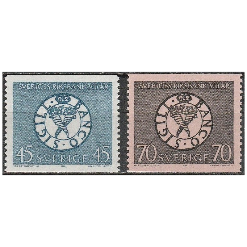 Švedijos pašto ženklai (1968). Banko jubiliejus
