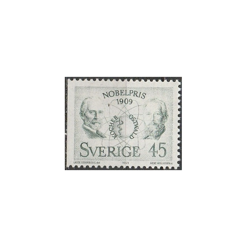 Švedijos pašto ženklai (1969). Nobel premijos laureatai