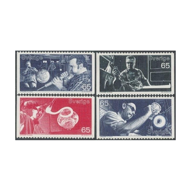 Sweden stamps (1972) for sale. Swedish glass