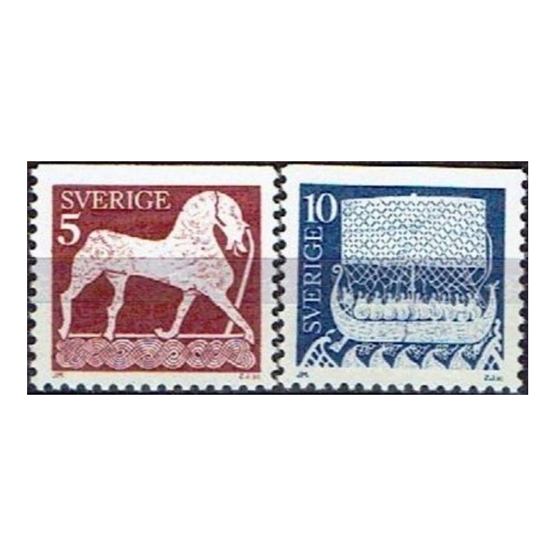 Švedijos pašto ženklai (1973). Vikingų piešiniai (akmeniniai)