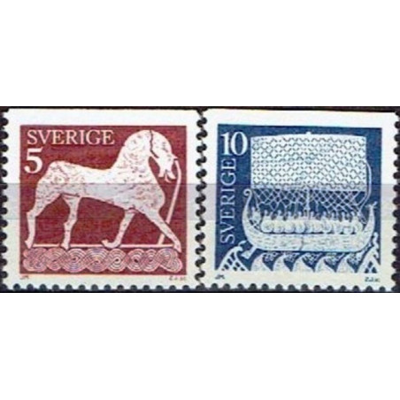 Švedijos pašto ženklai (1973). Vikingų piešiniai (akmeniniai)
