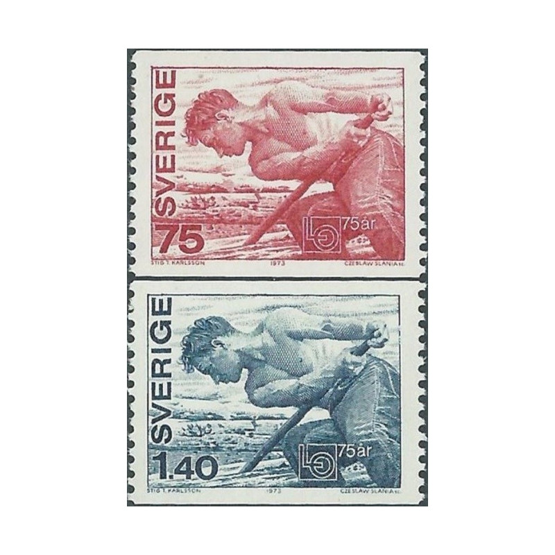 Švedijos pašto ženklai (1973). Profsąjungos