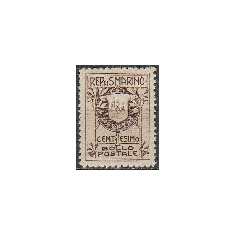 San Marino stamps (1907) for sale. Coats of arms