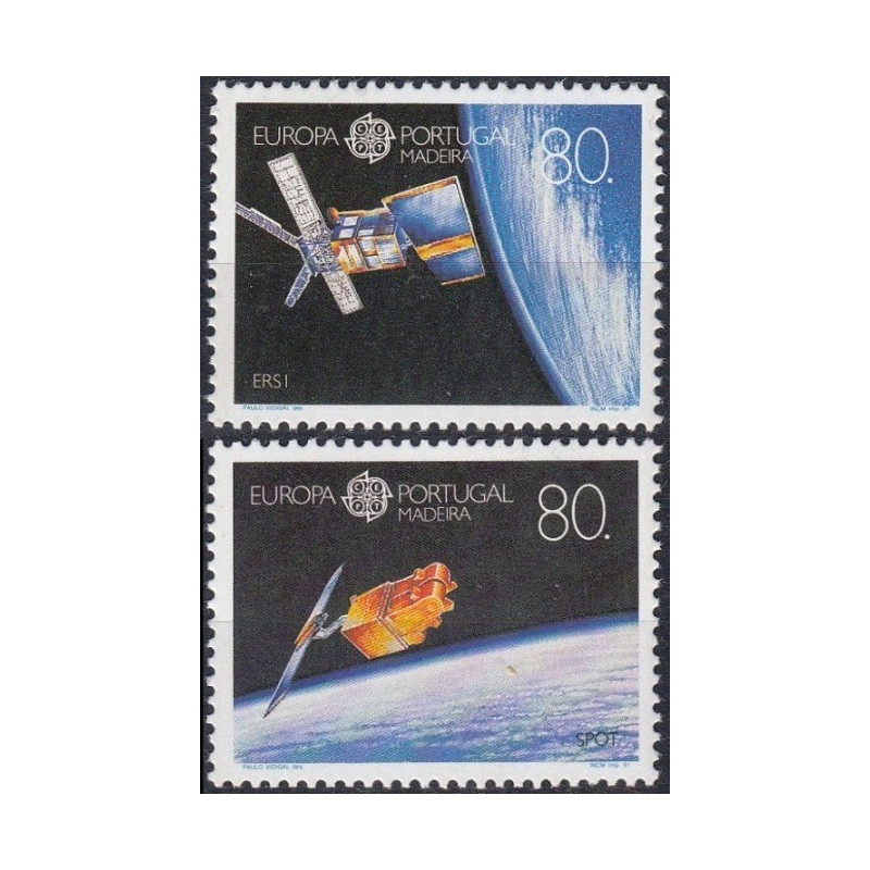 Madeiros pašto ženklai (1991). Europos kosmoso tyrinėjimai