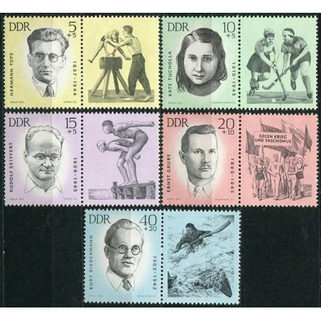 Rytų Vokietijos pašto ženklai (1963). Sportininkai