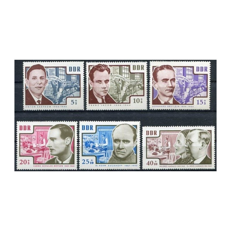Rytų Vokietijos pašto ženklai (1964). Antifašistinio judėjimo dalyviai