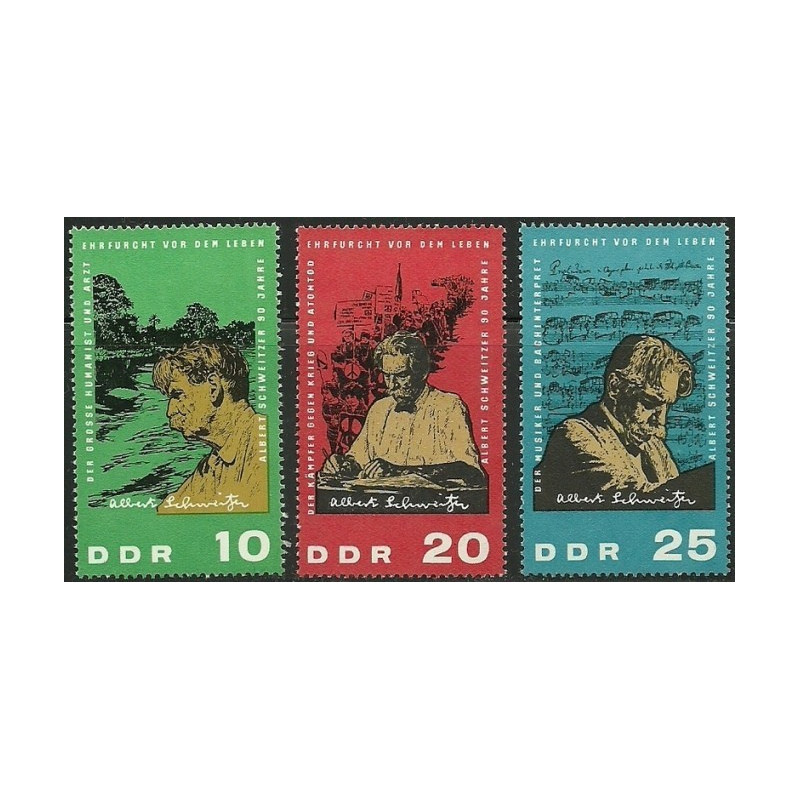 Rytų Vokietijos pašto ženklai (1965). Albertas Švaiceris