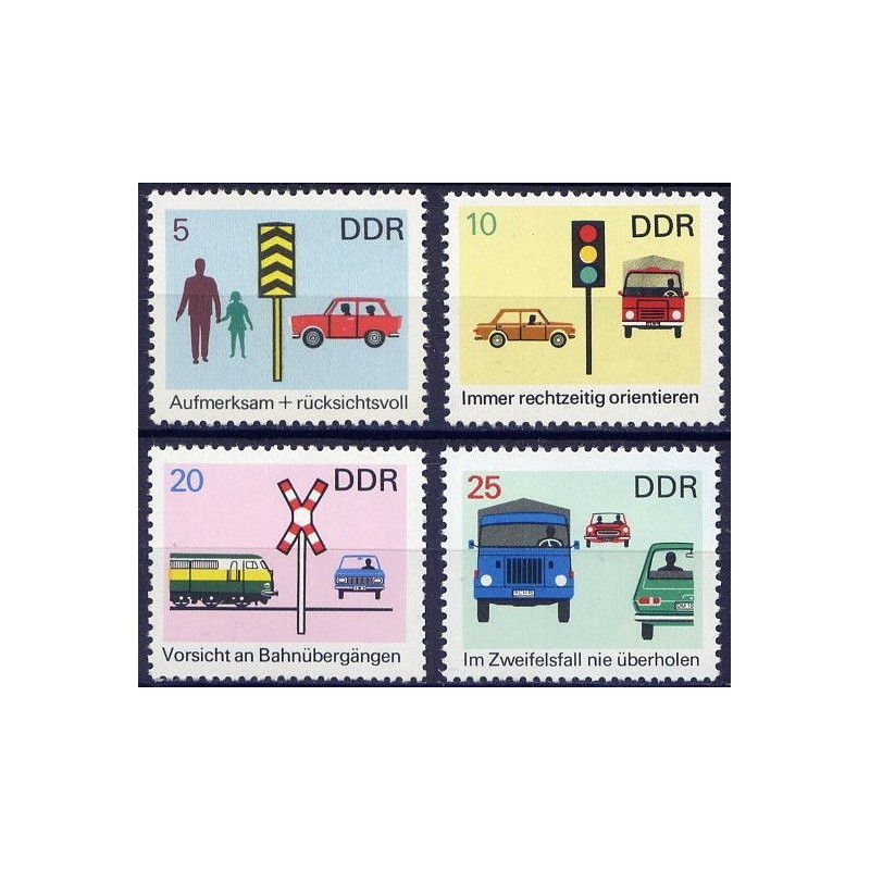 Rytų Vokietijos pašto ženklai (1969). Kelių eismo saugumas