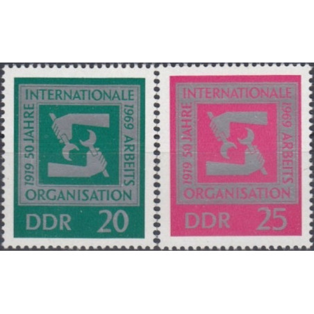 Rytų Vokietijos pašto ženklai (1969). Tarptautinė Darbo organizacija